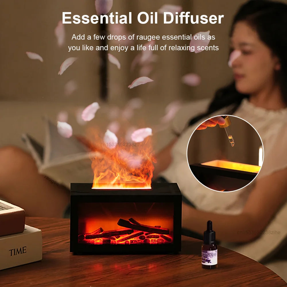Aroma Humidifier Essential Oil Diffuser - Mini Fireplace
