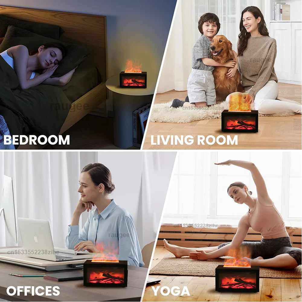 Aroma Humidifier Essential Oil Diffuser - Mini Fireplace