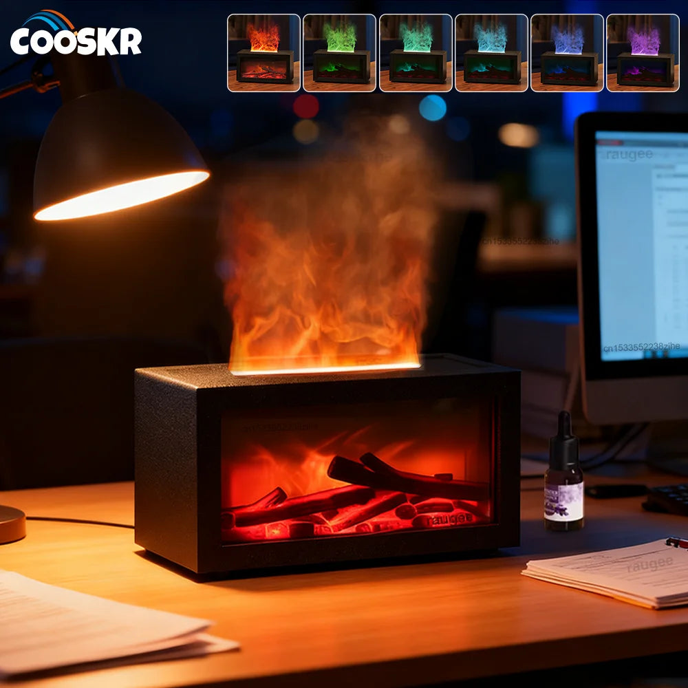 Aroma Humidifier Essential Oil Diffuser - Mini Fireplace